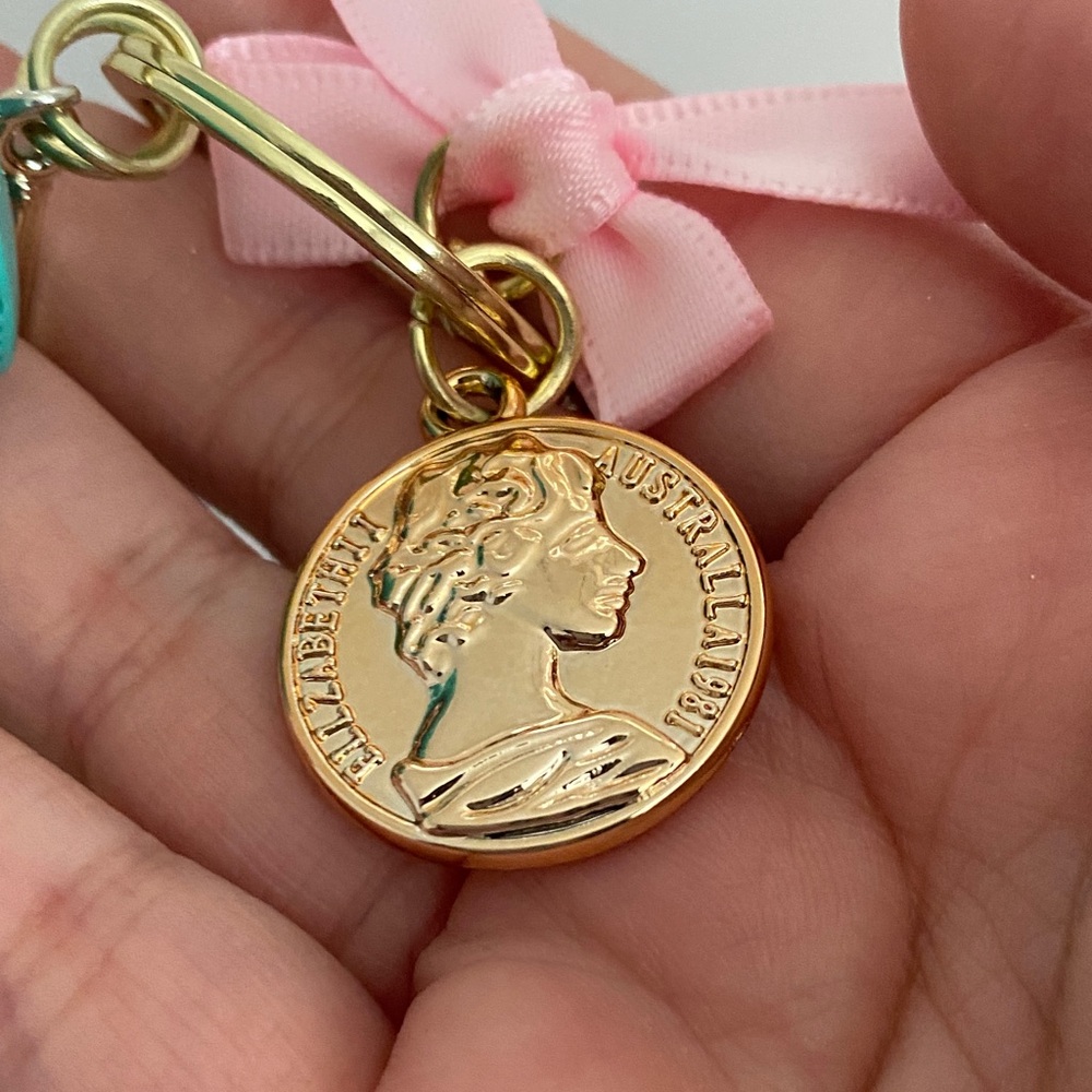 Colorful Macaron Keychain with Pink Bow - Picture 4 of 6